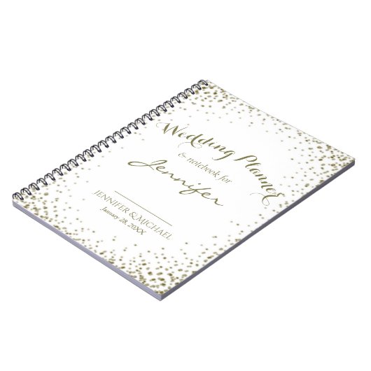 Confetti voor bruiloft Planner Gold Notitieboek (Linkerzijde)