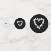 Confetti voor de Veer- en Zwarte Pearl Heart Table (Achterkanten)