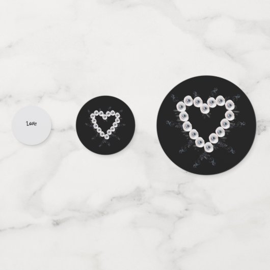 Confetti voor de Veer- en Zwarte Pearl Heart Table (Achterkanten)