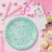 Confetti voor het ontwerpen van mint- en goudmarme papieren bordje (Feest)