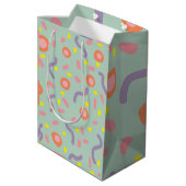Confetti Vreugde Lijnen en Stippen Medium Cadeauzakje (Achterkant Gekanteld)