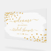 Confetti Vrijgezellenfeest Welkom Gouden Witte Ver Acryl Bord (Hoek)