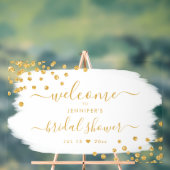 Confetti Vrijgezellenfeest Welkom Gouden Witte Ver Acryl Bord (Neutraal)