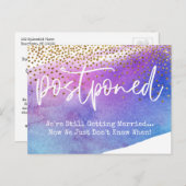 Confetti & Waterverf uitgesteld huwelijksbericht Briefkaart (Voorkant / Achterkant)