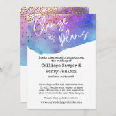 Confetti & Waterverf uitgestelde bruiloft Kaart (Voorkant / Achterkant)