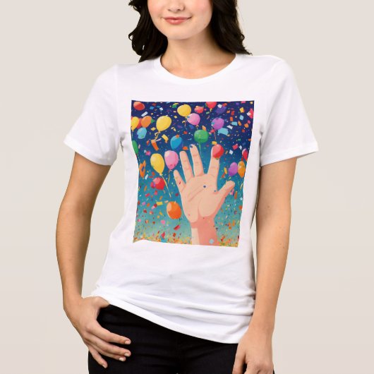 Confetti WebP-ontwerp Tri-Blend Shirt (Voorkant)
