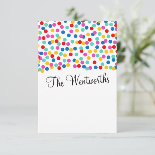 Confetti Weddenschap Bedankt kaarten (Staand voorkant)