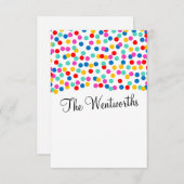 Confetti Weddenschap Bedankt kaarten (Voorkant / Achterkant)