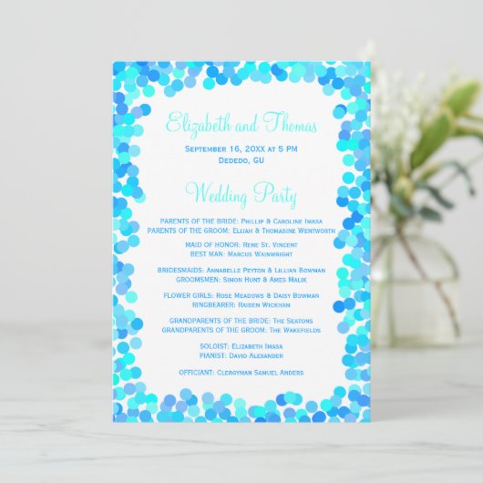 Confetti Wedding Programma's (Staand voorkant)