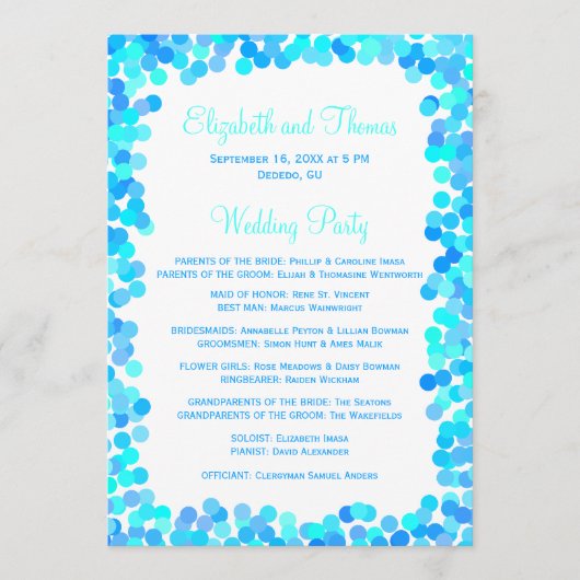 Confetti Wedding Programma's (Voorkant)