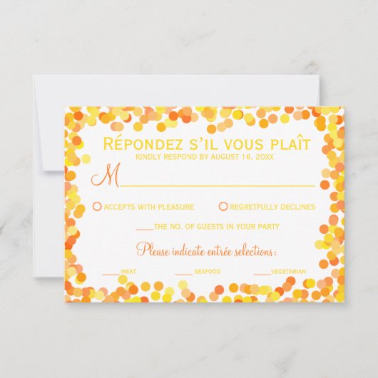 Confetti Wedding Response-kaarten RSVP Kaartje (Voorkant)