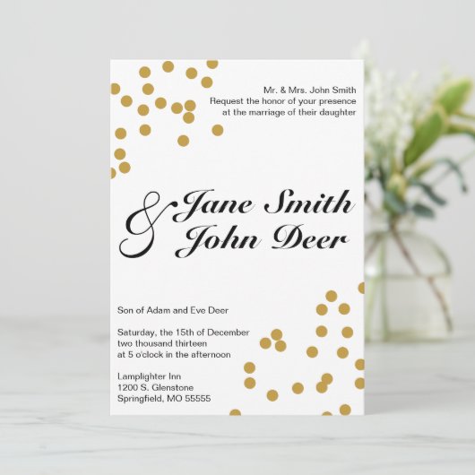 Confetti Wedding Uitnodiging (Staand voorkant)