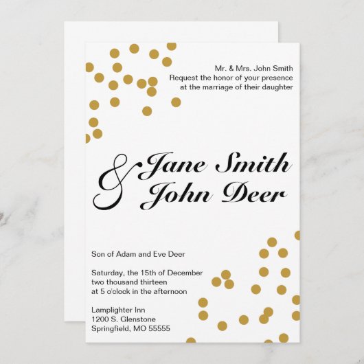 Confetti Wedding Uitnodiging (Voorkant / Achterkant)