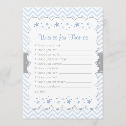 Confetti wenst Baby Kaart-Baby Boy Advieskaart (Voorkant)