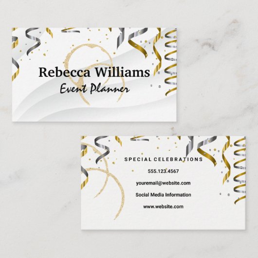 Confetti Wine Stain Visitekaartje (Voorkant / Achterkant)