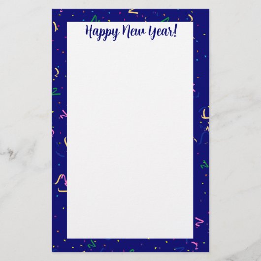  Confetti with Happy New Year Briefpapier (Voorkant)