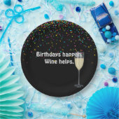 confetti : witte wijn en verjaardagsfeest papieren bordje (Feest)