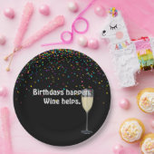 confetti : witte wijn en verjaardagsfeest papieren bordje (Feest)