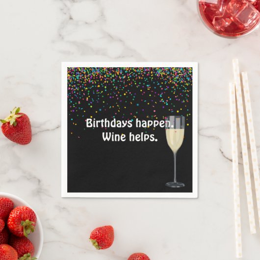 confetti : witte wijn en verjaardagsfeest servet (Insitu)