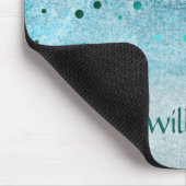 Confetti Zee Blue Beach Glitter Girly Stippen Muismat (Hoek)
