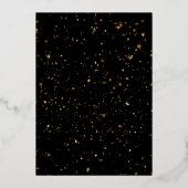 Confetti Zwart Goud Elegant 60e Verjaardag Folie Uitnodiging (Achterkant)