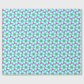 Confetti Zwemelen Turquoise Blue Pink Wrapping Pap Cadeaupapier (Vlak)