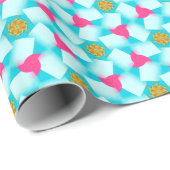 Confetti Zwemelen Turquoise Blue Pink Wrapping Pap Cadeaupapier (Rol Hoek)