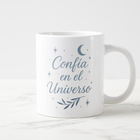 Confía en el Universo ✨ | Celestial Silver Design Grote Koffiekop (Rechts)