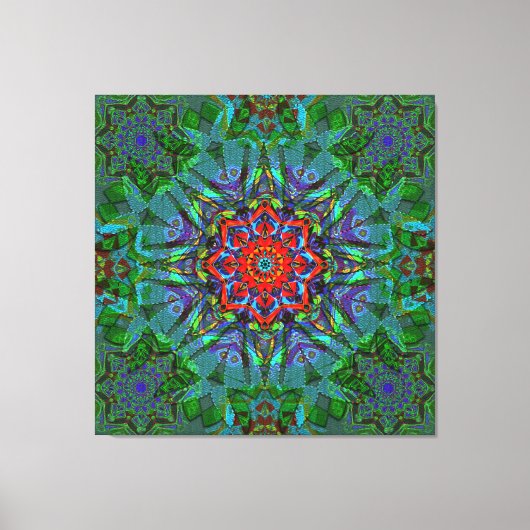 Confianza textieltextuur mandala canvas afdruk (Voorkant)