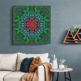 Confianza textieltextuur mandala canvas afdruk