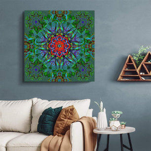 Confianza textieltextuur mandala canvas afdruk