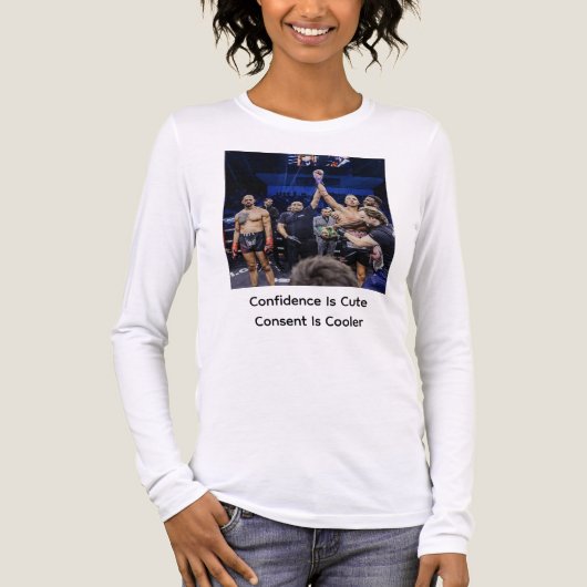 Confidence Is Cute Consent Is Cooler Tri-Blend Shirt (Voorkant volledig)