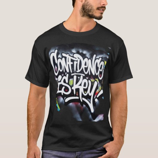 Confidence Is Key – Urban Motivation Graffiti Typo T-shirt (Voorkant)