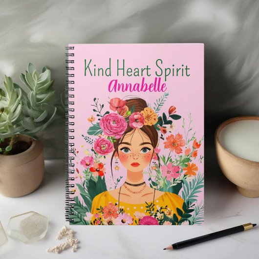 Confident and Spirited Boho Girl Notebook Notitieboek