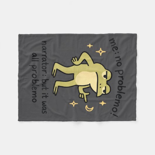 Confident Frog Meme Me No Problem Narrator Quote F Fleece Deken (Voorkant (Horizontaal))