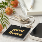 Confident Leader Stylish Text Keychain (Voorkant Rechts)
