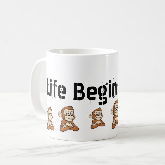 Confident Monkey  Classic Mug, 11 oz Koffiemok (Voorkant links)