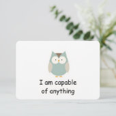 Confident Owl Woodland Animal Affirmation Kaart (Staand voorkant)