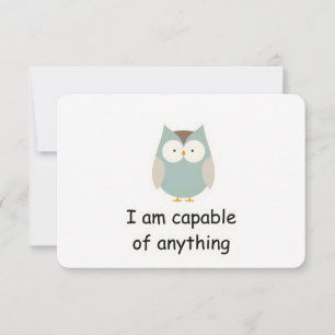 Confident Owl Woodland Animal Affirmation Kaart