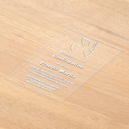 Confirmation Acrylic Invitations Acryl Uitnodigingen (Laagn)