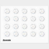 Confirmation blue wreath  ronde sticker (Vel)