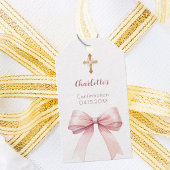 Confirmation blush pink bow cross girl DIY Cadeaulabel