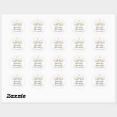 Confirmation bow ivory pearls cross thank you ronde sticker (Vel)