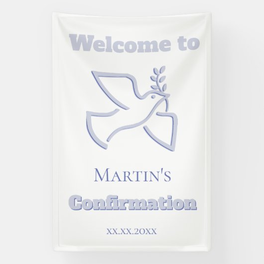 Confirmation boy welcome spandoek (Verticaal)