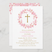 Confirmation Cherry Blossom floral Invitation  Kaart (Voorkant / Achterkant)