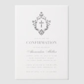 Confirmation Elegant Vintage Crest Transparent Vellum Uitnodigingen (Voorkant)