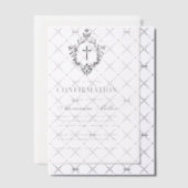 Confirmation Elegant Vintage Crest Transparent Vellum Uitnodigingen (Offset (Uitnodiging))