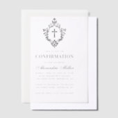 Confirmation Elegant Vintage Crest Transparent Vellum Uitnodigingen (Offset)