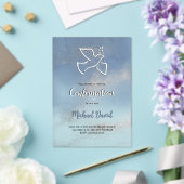 Confirmation gray blue marble acryl uitnodigingen (Insitu (Huwelijk))