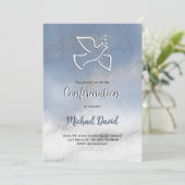 Confirmation gray blue marble kaart (Staand voorkant)